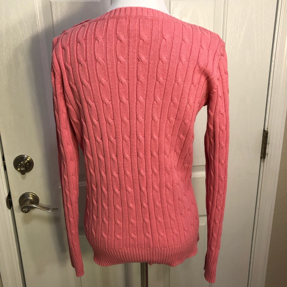 St Johns Bay pink cable-knit sweater, size S - Picture 3 of 6